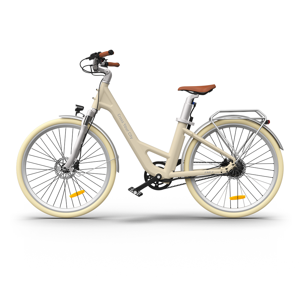 Bicicleta eléctrica urbana ADO Air 28 Pro 12 Latte Hellgelb Amarillo claro Giallo chiaro Licht geel Jaune clair